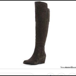 Franco Sarto Agatha Wide Calf Boots Black Suede